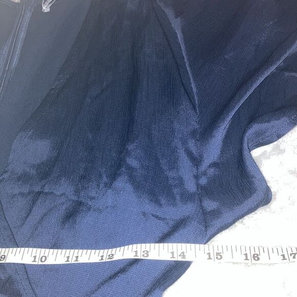 NWT Saints + Secrets S Dress | Silky Navy Ruffle Wrap Flowy Dress - Picture 7 of 10